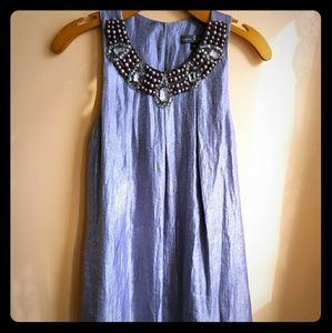 Alexia Admor silver metallic flowing dress jeweled